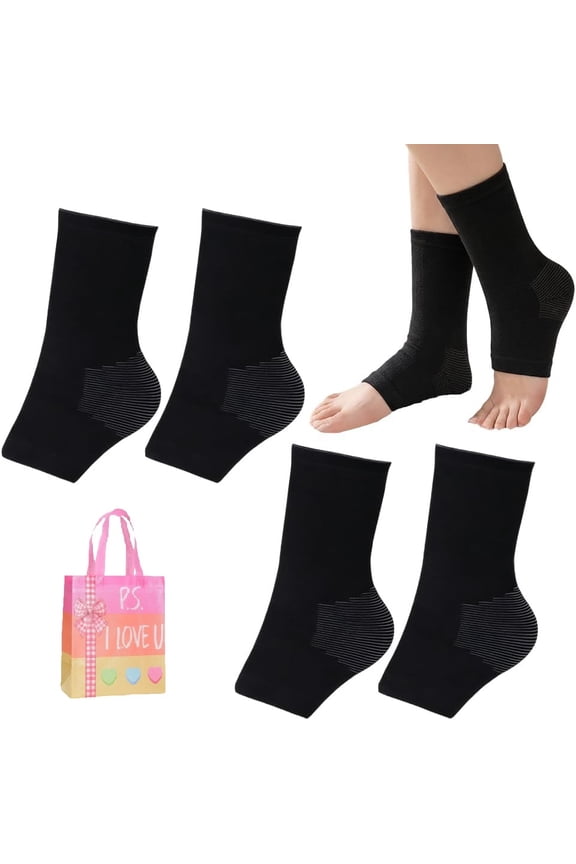 2026 New Bamboo Foot Sleeves Socks - Comfort Arch Heel Ankle Support, Black 2Pairs Size(M)  Z