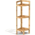 thumbnail image 1 of 2026 New Bamboo Standing Shelf 3 Tier Corner Shelf Stand Free-Standing Shelf Units Triangular Curved Corner Shelf Stand for Space-Saaving Display Ideal for Bathroom/Kitchen/Living Room Storage, 1 of 9