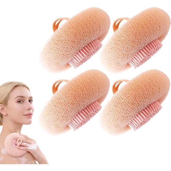 2026 New Bath Sponge Cleaning Brush with Foam Sponge and Silicone Exfoliating Brush, 4pcs Bath Sponges for Shower, Body Puffs Shower Loofah Exfoliating Body Scrubber Sponges for Women Men