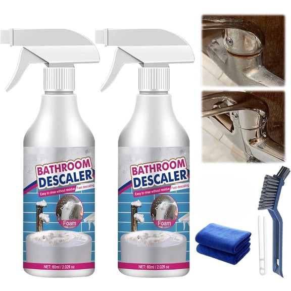 2026 New Bathroom Descaler Foam Cleaner,Stubborn Stains Cleaner,Dissolves Calcium, Lime, And Soap Scum - Fresh Scent, Suitable For Faucets Bathtubs Tiles Glass