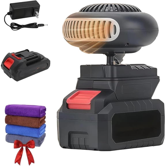 2026 New Battery Operated Heater, Battery Powered Heater, 1500mah Rechargeable Space Heater with Anti-Tilt, Quiet Long Heating, Portable for Car/Camping/Golf Cart, Indoor Use