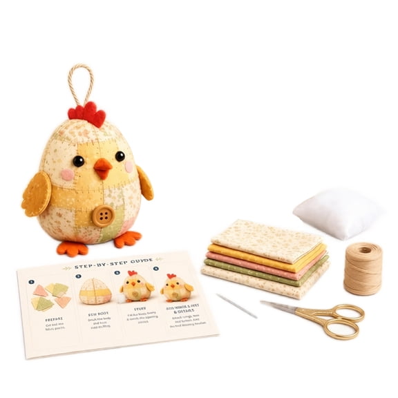 2026 New Beginner Friendly Chick Diy Kit Sewing Craft, Diy Patchwork Animal Kit With Illustrated Guides, Handmade Sewing Craft Kit For Novice And Experienced Adult Crafters Leisure Hobby Time