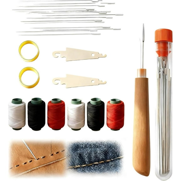 2026 New Big Eye Steel Sewing Needles Kit - 37PCS Stainless Steel Hand Sewing Needles Set with Threader, Portable DIY Embroidery & Repair Tool Kit for Craft Lovers (37 Pcs)Q