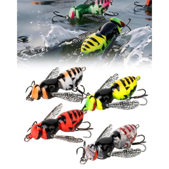 2026 New Bionic Wasp Crawl Bait-Topwater Micro Fishing Lure with Acoustic Noise Steel Balls for Bass & Pike Professional Anglers,Realistic Freshwater and Saltwater-W/Carbon Steel