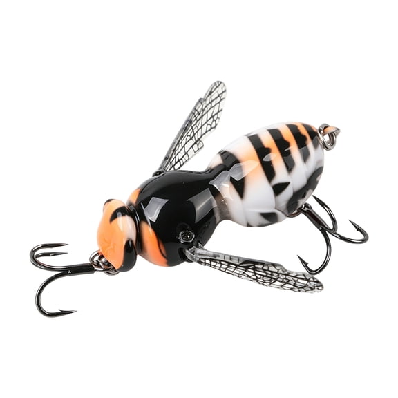2026 New Bionic Wasp Crawl Bait Topwater Micro Lure with Acoustic Steel Balls Carbon Steel Hooks for Bass Pike Freshwater Saltwater (Yellow)