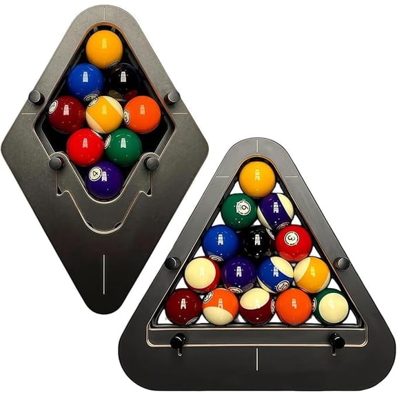 2026 New Bitman-Rack 8-Ball PRO Precision Billiard Rack - Heavy Duty Solid Wood Pool Triangle, Consistent Tight Rack Tool for Standard Pool Tables, Professional Billiards Accessories (ALL-2PC)
