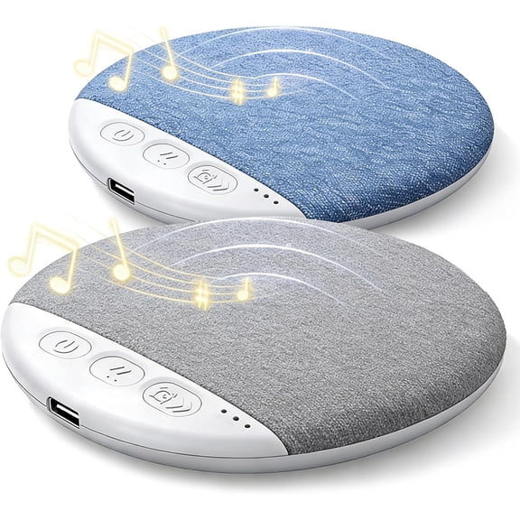 2026 New Bluetooth Pillow Speaker for Sleeping - Ultra Thin Pillow Speaker Bluetooth, Mini Portable White Noise Timer and Stereo Sound for Home (Blue+Gray)