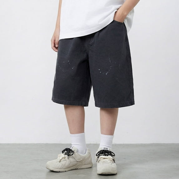 2026 New Boys Jean Shorts for Men Jorts Casual Loose Fit Long Denim Shorts Casual Knee Length Denim Shorts Summer Bermuda Jeans Shorts(Black3,7-8 Years)