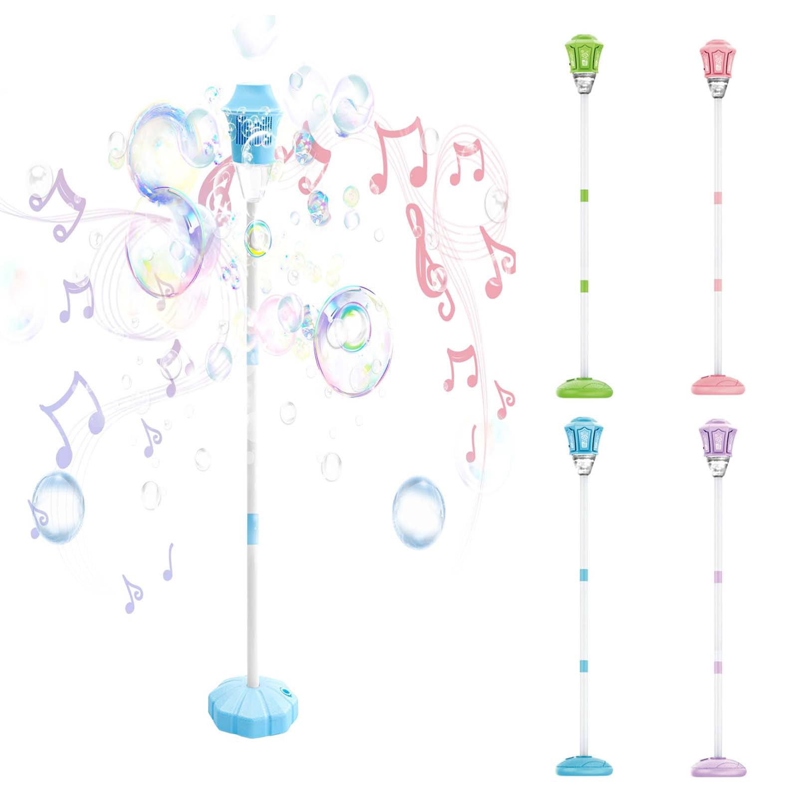 2026 New Bubble Machine,47" Rechargeable Automatic Bubble Maker with Light Music,3-Level Adjustable Heights,Detachable Bubble Wand for Outdoor Party Wedding