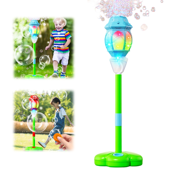 2026 New Bubble Machine for Kids, 38" Rechargeable Automatic Bubble Maker with Light Music, 4-Level Adjustable Heights, Detachable Bubble Wand Bubble Stand Machine for Outdoor Party Wedding