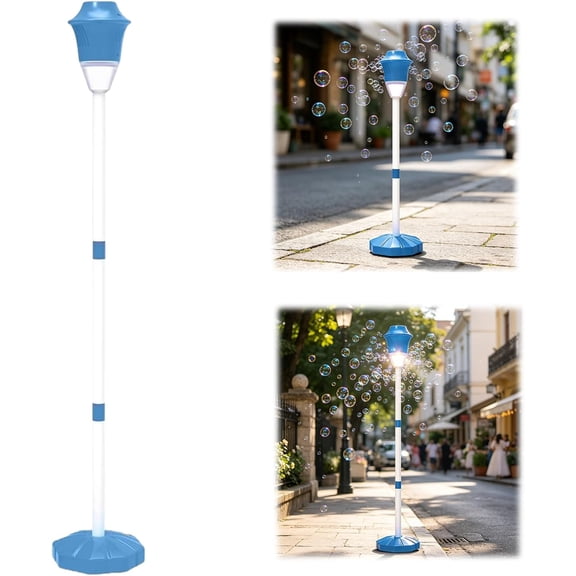 2026 New Bubble Machine for Kids,Rechargeable Automatic Bubble Maker with Light Music, 3-Level Adjustable Heights, Detachable Bubble Wand for Outdoor Party Wedding, Includes Bubble Solution