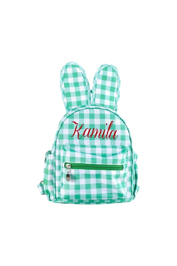 2026 New Bunny Backpacks, Personalized Name Embroidered Name School Bag Portable Elementary School Student Backpack, Lightweight Bookbags for Back to School
