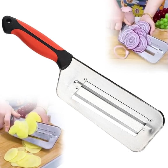 2026 New Cabbage Shredder for Coleslaw, Stainless Steel Shredder Knife, Stainless Steel Dual Blade Julienne Cutter, Kitchen Multifunctional Vegetable Cutter Slicer (1PCS)