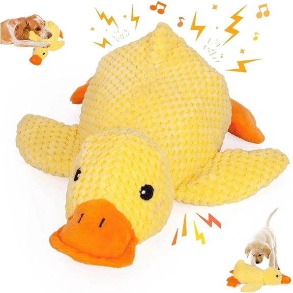 2026 New Calming Duck Dog Toys, Bite-Resistant Yellow Calming Duck Toy for Dogs, Cute Quacking Ducks Toy for Relieve Boredom