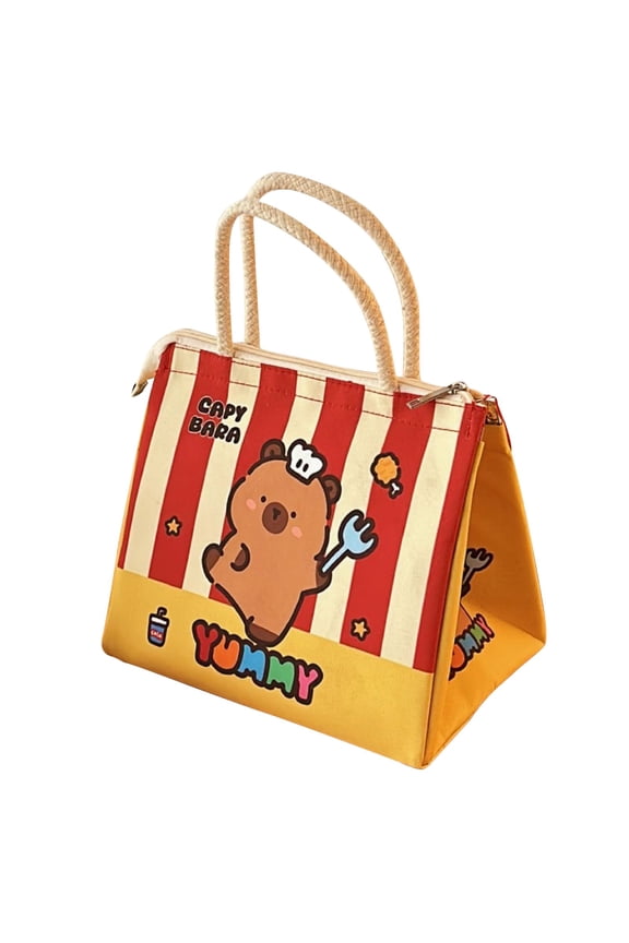 2026 New Capybara Handheld Lunch Bag, Lunch Box Bag,Large Capacity Portable Bento Bag, In Stock Lunch Bag, Insulated Bag, Lightweight Bookbags for Back to School