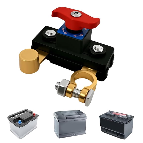 2026 New Car Battery Power Cut-Off Switch – Adjustable Battery Disconnect with Pure Copper Core, High Conductivity, 12V-24V Compatible – Smart Battery Isolator for Cars, Trucks, Boats, RVs(Copper)