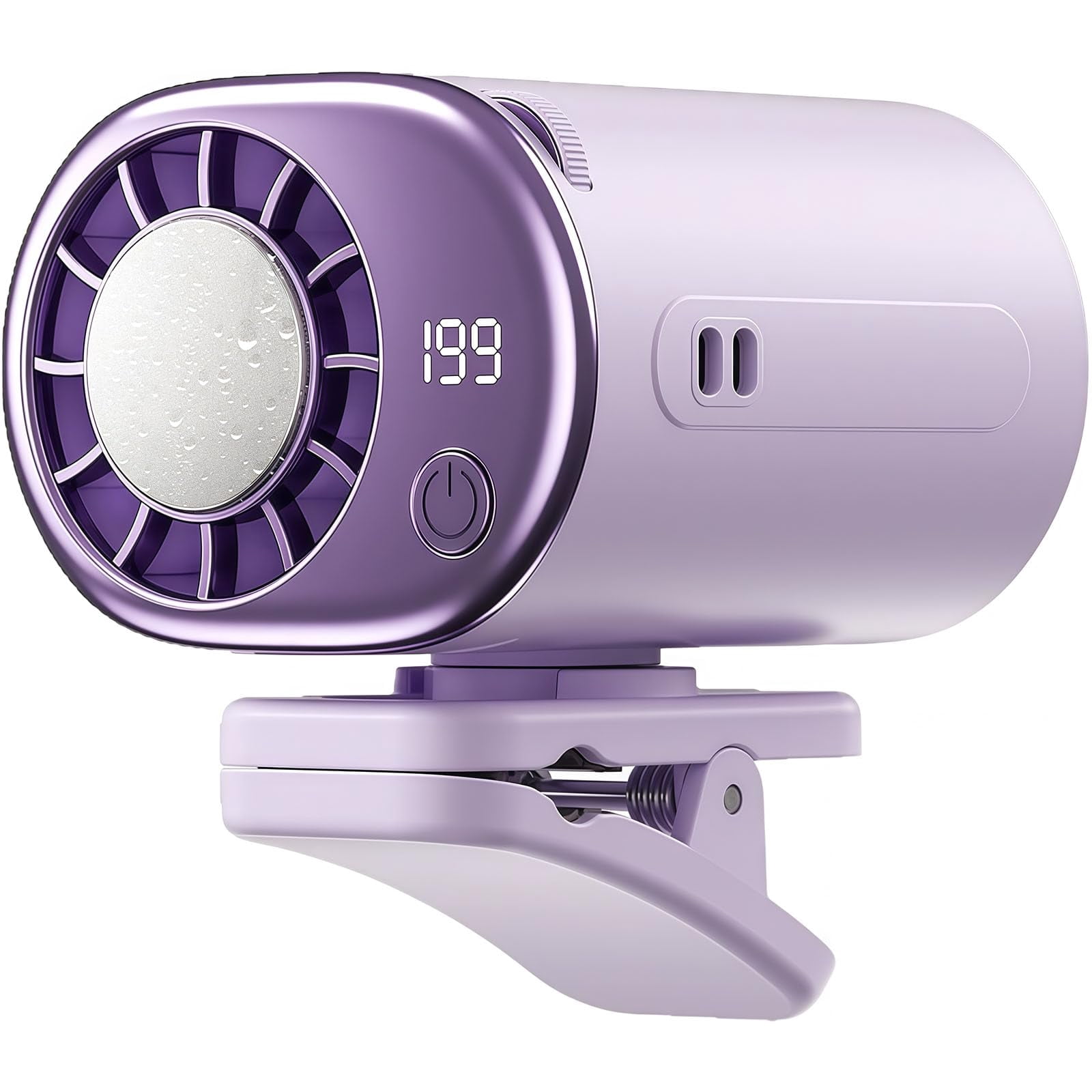 2026 New Car Clip on Air Conditioner Fan with LED Display | 360° Rotation, 199 Speeds Adjustable, USB Rechargeable Portable 16℃ Semi-Cooling Fan for Car, Home & Office