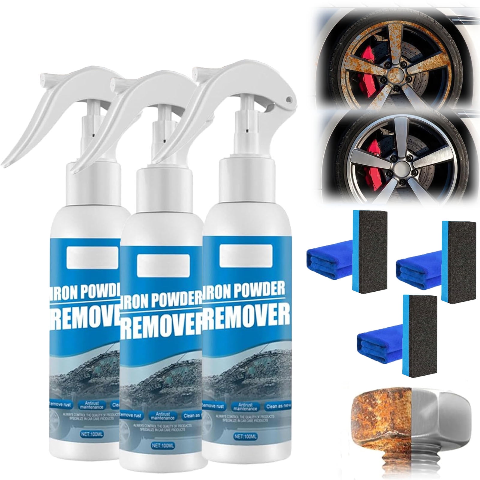 2026 New Car Iron Powder Rust Remover Spray, Iron Powder Remover Spray ...