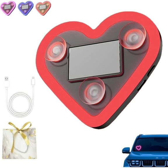 2026 New Car LED Light,Car Solar Heart Led Light,Solar Powered Wireless Led Heart Shape C-Pillar Light,Auto Day-Charge,Ip65 Waterproof, Switchable Modes,Romantic Gift
