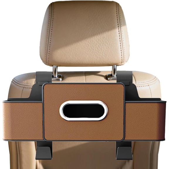 2026 New Car Seat Back Storage Box, 3-in-1 Multifunctional Car Organizer with Cup Holder, Tissue Box, Trash Bin & Hooks for Phones, Snacks, Handbags