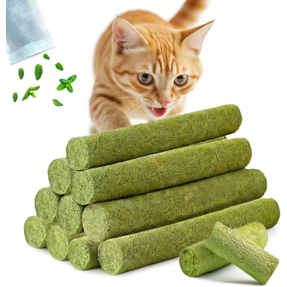 2026 New Cat Grass Teething Stick for Indoor Cats, Edible Cat Chew Toys with Natural Catnip, Hairball Control Cat Treats for Dental Care, Digestive Health & Appetite Boost