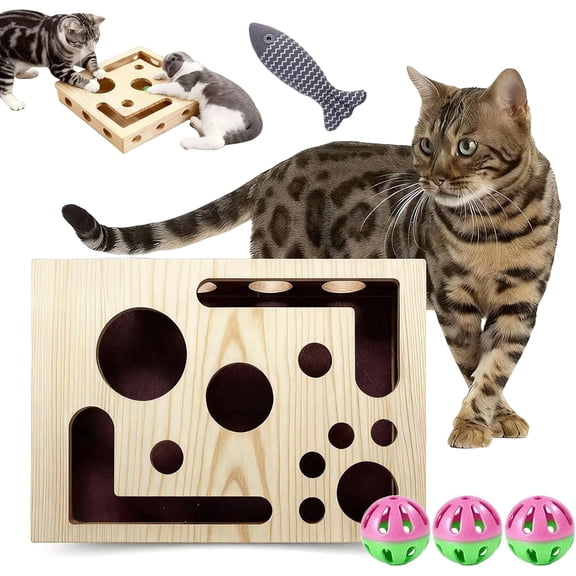 2026 New Cat Nail File Box with Three Bell Balls & Sandpaper Inside, Cat Scratch Puzzle Enrichment Box, Nail File Stress Free Alternative to Clippers & Grinders, Gifts for Your Cute Cats