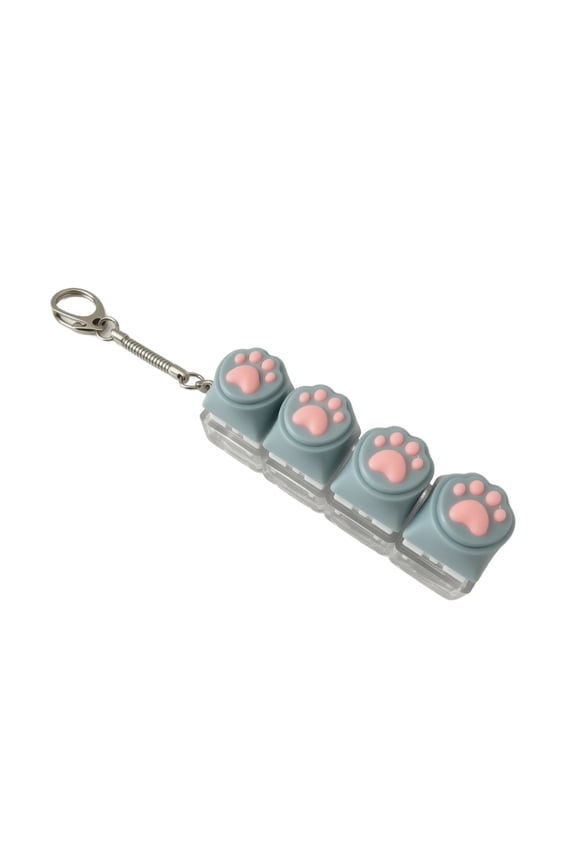 2026 New Cat Paw Mechanical Keyboard Switch Tester Keychain, LED Light Up Fidget Clicking Button, Cute RGB Sensory Decompression for Ages 3+