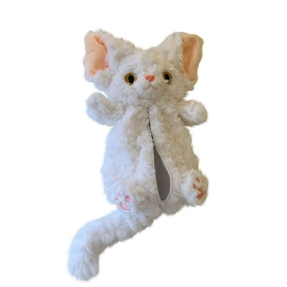 2026 New Cat Plush Toys, Stuffed Animals Toys Cat Soft Pillow Toys, Doll Pencil Bag Cute Student Stationery Bag, Best Birthday Gifts for Holiday Xmas Easter for Friend (Plush Toys, White)