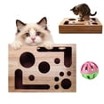 thumbnail image 1 of 2026 New Cat Scratch Puzzle Enrichment Box: Nail File Stress Free Alternative to Clippers and Grinders, Cat Nail File Enrichment Box with Sandpaper Inside Bell Ball for Indoor (1pcs-B), 1 of 5
