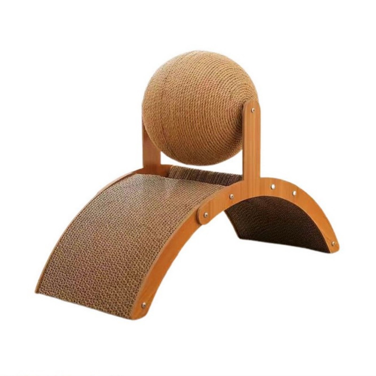 2026 New Cat Scratching Ball on Stand, Interactive Cat Scratcher with 360° Rotating Sisal Ball, Cat Scratching Post with Arch Bridge Balls, Cat Scratcher Board for Indoor,Protects Furniture & Rugs