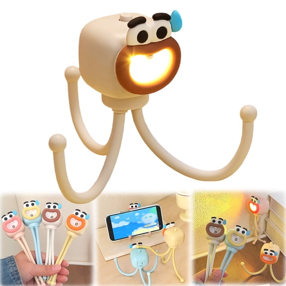 2026 New Changeable Shape Funny Sportsman Night Light, DIY Shape Mini Night Light Octopus Lamp, Christmas Decorative Lamp Indoor Nightstand for Little Friends or Holidays Decor (Khaki)