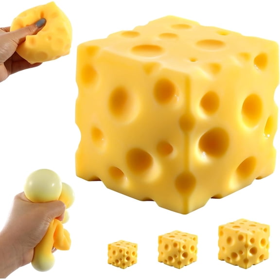 2026 New Cheese Squishy, Cheese Squishies Stress - Realistic Slow Rising Food Fidget for Stress Relief & Anxiety Relaxation 1.6-Inch