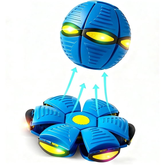 2026 New Bouncing Ball with LED Lights, Magic MetaBall, Magic Flying Saucer, Bouncy Ball, Interaction (Blue)