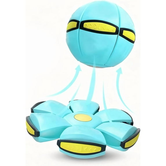 2026 New Bouncing Ball with LED Lights, Magic MetaBall, Magic Flying Saucer, Bouncy Ball, Interaction (Macaron Blue)