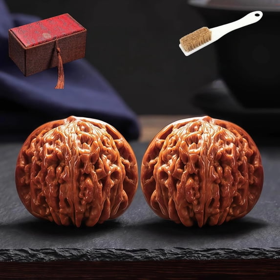 2026 New Chinese Walnuts Fidget, Walnut Hand Massage Balls, Desk Fidgets for Adults, Stress Relief Gift, Hand Roller Fidget (40 mm)