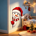 thumbnail image 1 of 2026 New Christmas Break-In Wall Decals, 3D Funny Christmas Character Wall Sticker, Removable Creative Xmas Decoration for Front Door Wall Home Window(Snowman), 1 of 3