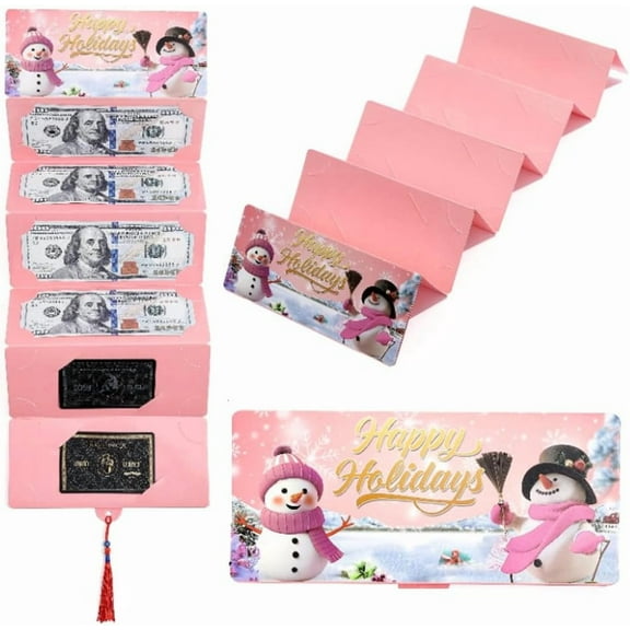 2026 New Christmas Cash Gift Envelope, DIY Cash Gift Card Holders Xmas With 10 Slots, Upgrade Surprise Card Holder Christmas Cashs Envelope with Money Clip for Women Men