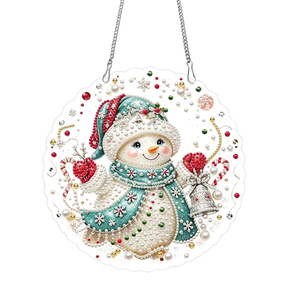 2026 New Christmas DIY Diamond Painting Wall Hanging Ornament, Fun Hand‑Craft Project for Holiday Leisure Time,Festive Round Hanging Decor for Xmas Home Wall Window,Hand‑Finished Seasonal Accessory