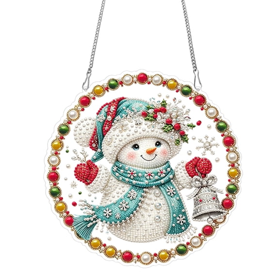 2026 New Christmas DIY Diamond Painting Wall Hanging Ornament, Fun Hand‑Craft Project for Holiday Leisure Time,Festive Round Hanging Decor for Xmas Home Wall Window,Hand‑Finished Seasonal Accessory