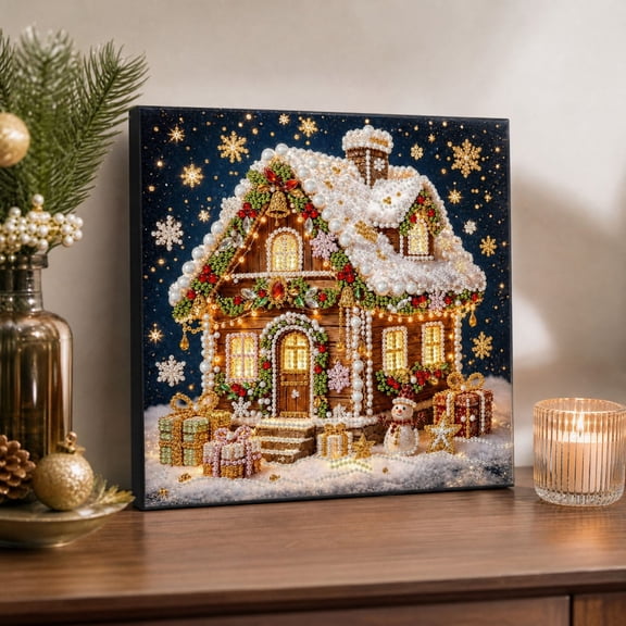 2026 New Christmas Diamond Painting Suncatcher Kit, Acrylic DIY Diamond and Pearl Art Painting, Crystal Art Hanging Ornament Kit, Xmas Decorations for Home Wall Decor and Gift