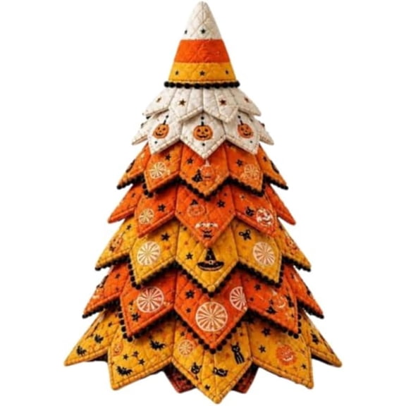 2026 New Christmas & Halloween DIY Quilted Fabric Tree Kit, 3D Layered Sewing Craft Set for Beginners, Christmas Tree Quilt Kit, Handmade Tabletop Holiday Decor, Gift for Craft Lover