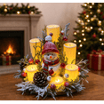 thumbnail image 1 of 2026 New Christmas Snowman Flameless Lighted Candle Centerpiece, Holiday Table Mantel Decor with Warm Glow, Festive Candle Decoration for Dining Room Living Room and Seasonal Gift, 1 of 4