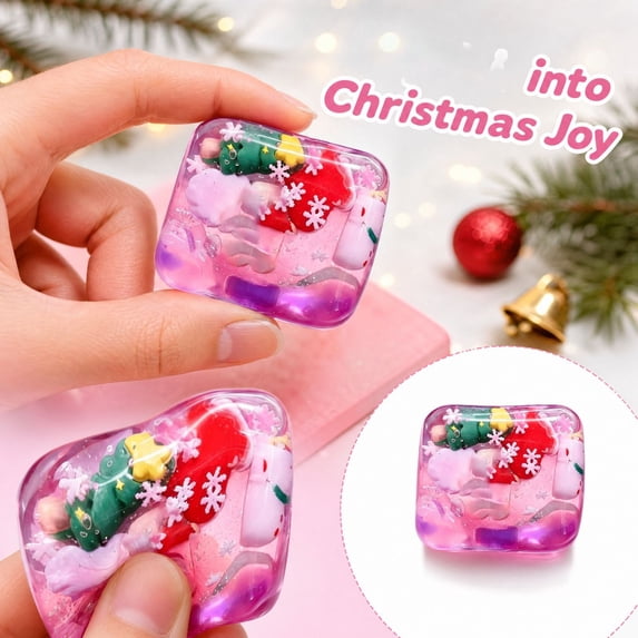 2026 New Christmas Squishy Fidget Toy, Slow Rising Maltose Cube Squishies, Stress Relief Squeeze Toy for Kids Adults, Party Favor Gifts, Sensory Play Goodie Gift for Holiday