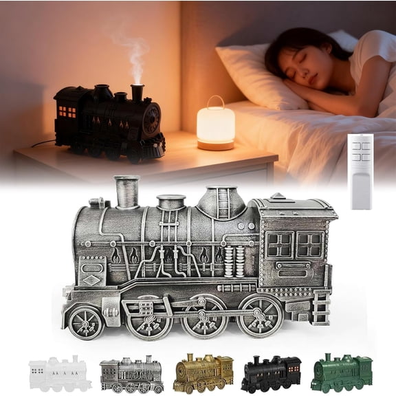 2026 New Christmas Train Diffuser, 300ml Aromatherapy Humidifier with 2-Color LED Light and Auto Shut-Off, Ultrasonic Cool Mist for Home Office Bedroom Decor