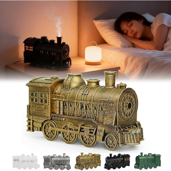 2026 New Christmas Train Diffuser, 300ml Aromatherapy Humidifier with 2-Color LED Light and Auto Shut-Off, Ultrasonic Cool Mist for Home Office Bedroom Decor
