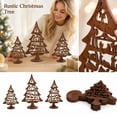 thumbnail image 1 of 2026 New Christmas Wooden Tree Tabletop Decor Set of 3, Rustic Wood Christmas Tree Figurine for Holiday Home Decoration, Festive Wood Display for Mantel Shelf Living Room and Seasonal Gift, 1 of 4