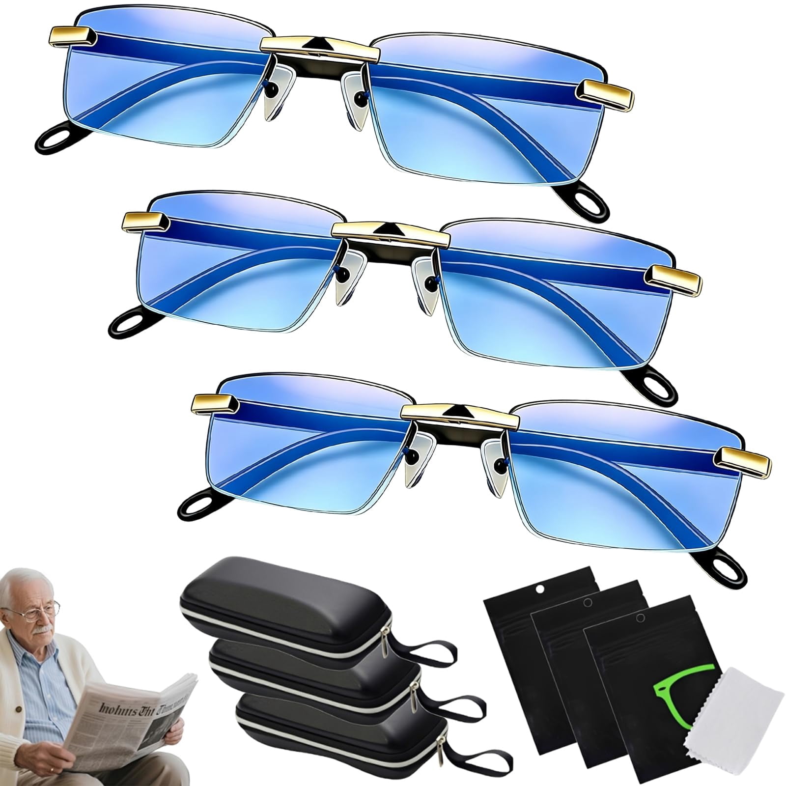 2026 New Clarity Blue Auto Focus Glasses, Self Adjusting Intelligent ...