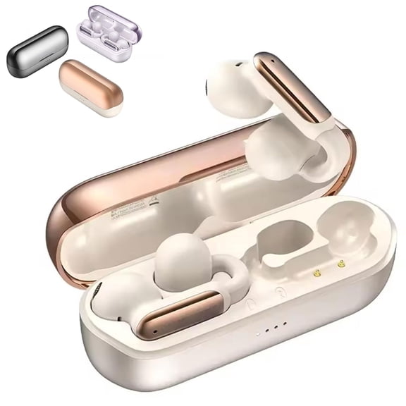 2026 New Clip-On Open-Ear Bluetooth Earbuds, Bone Conduction Headphones with Secure Fit, Ipx5 Sweat-Resistant Design, Wireless Bluetooth 5.4 Sports Ear Buds Comfortable for Small Ears (Gold)