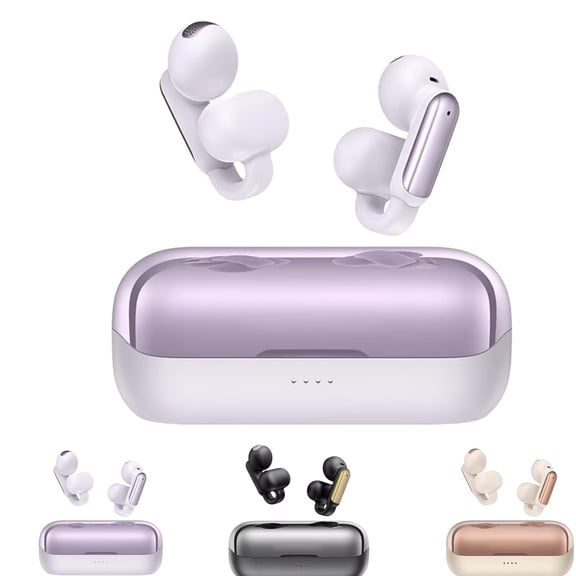 2026 New Clip-On Open-Ear Bluetooth Earbuds, Sport Earphones with Charging Case, Wireless Bluetooth 5.4 Headphones Sports Ear Buds Comfortable for Small Ears (Purple)