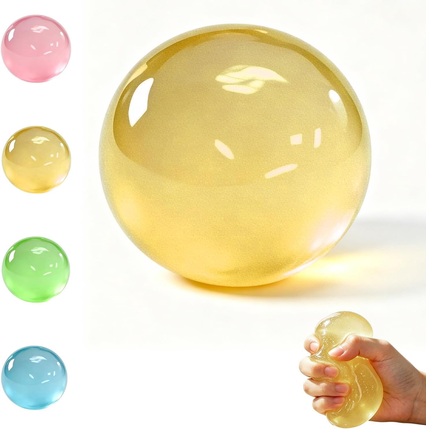 2026 New Coconut Oil Stress Ball, Squishy Coconut Oil Stress Ball, Slow-Rising Squeeze Ball, Odorless, Non-Sticky, Easy to Clean, Portable for Office, Study, and Home-2.36in (Yellow)